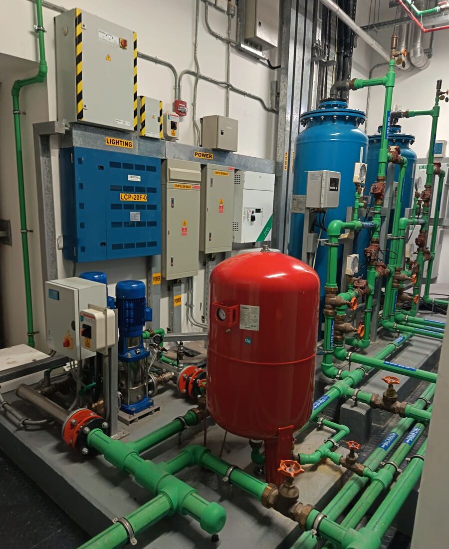 Pump room and pressurisation set installed by VALGAIR MEP Services